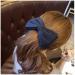 Andelaisi Vintage Bow Hair Barrettes Bow Hair Clips Winter Thick Hair Clip Barrette Retro Bowknot Hair Accessory for Women and Girls Headdress (Navy blue) Blue Navy