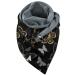Hanxiulin ladies scarf triangular scarf print neck cloth scarf soft wrap triangular scarf casual wrapshell women autumn winter multi -purpose scarf for women scarf unit size l