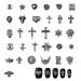 72 Pcs Nail Charms Punk Vintage Nail Accessories 3D Cross Nail Art Charms Chrome Nail Mixed Shapes Stars Heart Charms for Women DIY Handmade Nail Designs Supplies Craft Decal 36 Styles Silver
