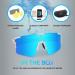 BangLong Polarized Cycling Sunglasses with 3 Interchangeable Lenses - White Blue - Buy Online on GoSupps.com