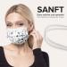 HARD 100 Piece Disposable Face Masks | Made in Germany | CE Certified | Triple Layer Filtration | Floral Design | Elastic Earloops | Adults | 17.5cm x 9.5cm - Buy Online on GoSupps.com