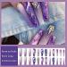 24 Pcs Rhinestone Design Violet Purple Press on Nails - Long Full Cover False Nails for Women and Girls - Buy Online on GoSupps.com