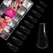 Acrylic nail tips in a long ballerina shape 500 pieces transparent 10 sizes artificial/false fingernails with box for women and girls nails to make yourself