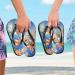 Mnsruu Nature Floral Blossom Purple Flip Flops Comfortable Sandals for Home Hotel Spa and Travel XXL for Men & Women - Buy Online on GoSupps.com