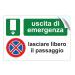 Pubblimania emergency exit prohibition of getting up from PVC strong glue for outdoor and indoor use (cm 20 x 30) (emergency exit prohibition of the stop) Emergency exit stop stop