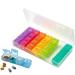 Weekly Pill Organizer - 4 Compartment Am/pm Pill Box  7 Day Large Travel Medication Dispenser Case for Vitamins and Medicines by MEDca Multi 1 Count (Pack of 1)