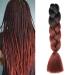 Gairyan jumbo braids extensions braid art hair 1 piece 100g braiding hair extensions 60cm ombre synthetic braids afro hair for box crochet braids (black & red -brown) 60 cm (1 piece) black & red -brown