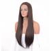 Vebonny 22-Inch Chocolate Brown Lace Front Wig for Women - Glue-Free Straight Hair with Middle Parting #028NEW | International Shipping - Buy Online on GoSupps.com