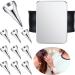 10 Pieces Hair Parting Ring Pinky Hair Parting Tool Metal Braiding Rings for Parting Hair Hair Selecting Tools with Wrist Magnetic Pin Holder (Silver, Black)