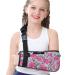 Fotgok Foam Arm Sling Elbow Brace Support with Waist Strap Rotator Cuff Support Shoulder Support Immobilizer for Shoulder Injury for Kids  for Broken  Dislocated  Fracture  Rose Leopard  Small