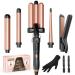 Lockenstab 3 barrels of wavel iron 5 in 1-order Mix Hair Curler with hair smoothing wave iron for hair adjustable temperature curling iron with glove and 2 clips red gold (32mm 25mm curling barrel 9-18mm KEGUL FASS 25mm shaft and 25mm smooth iron)