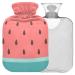 Naanle summer cartoon watermelon heat bottle with reference transparent hot water bottle 1L heat bottle for bed handfoot heat pain relief heat and cold therapy