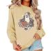 Halloween Costumes Pullover Crewneck Long Sleeve Fall Shirts Top Strapless Blouses for Women Yellow X-Large - Buy Online on GoSupps.com