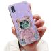 Tivenfezk Nadoli for Samsung Galaxy A10 Treibsand B r Astronaut Hidden Stand Shell caricature glitter astronaut stand Soft silicone bling mobile phone case transparent protective cover samsung galaxy a10 purple