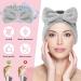 Women's Spa Bowknot Headband - Coral Fleece Makeup & Hair Band | Elastic Cosmetic Headwrap for Shower & Skincare (Gray) - Buy Online on GoSupps.com