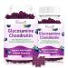 2 Pack Glucosamine Chondroitin Gummies - Glucosamine Chondroitin with MSM Elderberry Turmeric Joint Support Supplement for Adults Men & Women - Blueberry Flavor 120 Cts Blueberry 60 Count (Pack of 2)