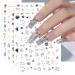 JMEOWIO 9 Sheets Spring Flower Nail Art Stickers Decals Self-Adhesive Colorful Summer Floral Nail Supplies Nail Art Design Decoration Accessories