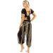 Moily Women's Indian Belly Dance Costume Set - Lantern Sleeves Coins Tops, Harem Pants, Hip Scarf - Black, One Size - Buy Online on GoSupps.com