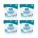 4 Pack Shower Puffs With Soap Pieces - White Soap - Premium Quality Loofah Exfoliating