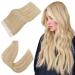 Easyouth Blonde Tape in Hair Extensions Human Hair Highlight Tape in Extensions Mixed Blonde Hair Extensions Tape in Real Hair 12 Inch 30g 20Pcs 12 Inch #27P613