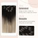 FSHINE Clip-In Extensions | Real Hair Balayage Brown to Ash Blonde Platinum | 45cm 120g 7 Pieces - Buy Online on GoSupps.com