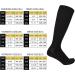 Opopark 3 Pairs Compression Socks for Women & Men Medical Circulation 20-30 mmhg Flight Socks Knee High Compression Stockings for Athletic Nurse Running Travel S/M Multicolour - Buy Online on GoSupps.com