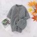 DovFanny Baby Romper Suit | Solid Color Knit Jumpsuit with Hat | Newborn 3-6 Months | Grey - Buy Online on GoSupps.com