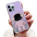 Tivenfezk Nadoli for iPhone 13 Pro Max astronaut Hidden Stand Shell caricature glitter stand soft silicone bling transparent protective cover iphone 13 pro max purple