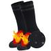 Three street Warm Slipper Socks, Unisex Winter Fur Lined Thick Insulated Heated Non Slip Socks 1 Pair Black Grey Large