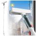 RRRYYYZZ 75'' Spray Window Squeegee with Extension Pole with 4-Section Extension Pole 4 in 1 Window Cleaner Squeegee Shower Squeegee for Glass Doors with Sewage Collector and 5 Pads
