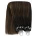 Youngsee Ombre Microring Hair Extensions - Real Remy Hair Brown Medium-Brown 50g 35cm Loop Extensions - Buy Online on GoSupps.com