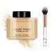 Ownest Loose Face Powder Set, Face Makeup Setting Powder Longlasting Smooth for Shine Silky Look,with A Brush-#Dark Brown