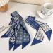 Retro Small Silk Scarf Girl Heart Spring Summer Headband Set - Blue Hair Band 5pcs - Buy Online on GoSupps.com