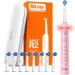 Bitvae R2 Rotating Electric Toothbrush for Adults with 8 Brush Heads 5 Modes Rechargeable Power Toothbrush with Pressure Sensor Pink Pink 1 Pack