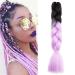 LDMY Jumbo Braiding Hair Extensions - 6PCS Ombre Braids Black to Light Purple 24inch Kanekalon Synthetic Hair for Women - International Shipping Available - Buy Online on GoSupps.com