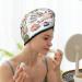 Hair Towel Wrap - Quick Drying Hair Turban with Button | Spring Flowers & Birds Design - Buy Online on GoSupps.com