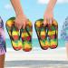 Mnsruu Flip-Flops with Marijuana Leaves | Striped Multi-Colored Design for Home Hotel Spa & Travel | Unisex Footwear for Men & Women - Buy Online on GoSupps.com