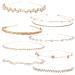 8PCS Crystal Tiara Crowns for Women Girls Pearls Headband Gold Metal Headbands for Women Bridal Wedding Prom Birthday Cosplay Halloween Costumes Hair Accessories for Women Girls Style 1