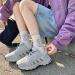 Akamas Women's Crew Socks - White Smile Face Pattern Breathable Cotton Trendy Gift for Girls 35-41 - Buy Online on GoSupps.com