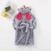 Colorful Cartoon Rabbit Children's Bathrobe | Cozy Hooded Nightwear & Flannel Pajamas for Girls 1-8 Years - Plush & Thick Gray Design - Buy Online on GoSupps.com