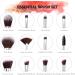 HEYMKGO 12pc Travel Size Makeup Brush Set with 2pc Sponges | Wooden Handle Brushes for Foundation, Blush, Eyeshadow & More - Buy Online on GoSupps.com