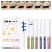 Rechoo Liquid Eyeliner Chameleon Blue Purple Gold Colored Satin Eye Liner Metallic Highly Pigmented Multi-Reflective Finish Eyeliners Smudge-proof Longwearing Ultra-Fine Tip Metallic 6 Color