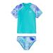 Speedo Girl's Uv Swim Shirt Short Sleeve Rashguard Set Scuba Blue 4