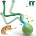 IOKHEIRA Interactive Cat Toy Cat Toys for Indoor Cats Adult Motion Activated Automatic Moving Ball Toy Electric Automatic Cat Toys with 2 Long Tail Teaser Suitable for All Floors and Carpets Green