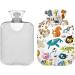 Naanle Zoo Animals Heat Bottle with Cover | 1L Transparent Hot Water Bottle for Bed Hand & Feet Warmer | Pain Relief & Cold Therapy - Buy Online on GoSupps.com