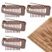 4 Pack Hair Extension Clamps - Metal Wigs Snap Clinging Brackets for Women - 10 Teeth Brown Combo - Buy Online on GoSupps.com