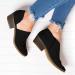 Women's Black Cutout Ankle Boots - Chunky Low Heels, Western Style - Size 8.5 - Buy Online on GoSupps.com