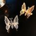3D Butterfly Hair Clips 2 Pack - Gold & Silver Metal Non-Slip Hair Accessories for Women - Cute Butterfly Hair Styling Decoration - Buy Online on GoSupps.com