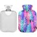 Buy Naanle Hot Water Bottle with Cover - BOHO Transparent 1L for Pain Relief & Warmth | Ideal for Back Neck Hand & Foot Therapy - Buy Online on GoSupps.com