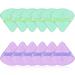12 Pieces Powder Puff Triangle Powder Puff Soft Makeup Powder Puffs Reusable Powder Puff Triangle Dry Wet Velour Puff for Loose Powder Daily Makeup Foundation Cream Blush (Green & Purple)